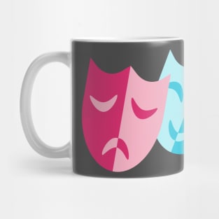 Theatrical blue mask smiles and red cry Mug